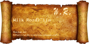 Wilk Rozália névjegykártya